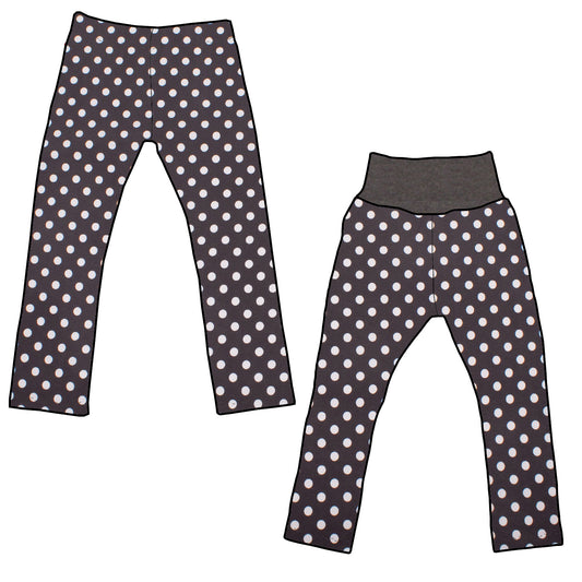 Kinder Leggings Skinny Hose Punkte dunkelgrau