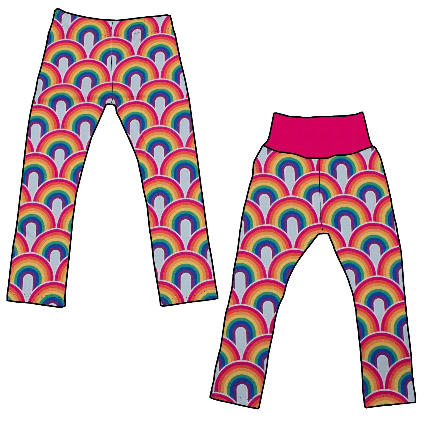 Kinder Leggings Skinny Hose Regenbogen bunt