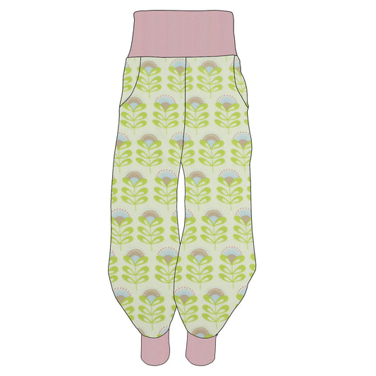 Damen Pumphose Yogahose Kleine Blumen