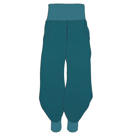 Damen Pumphose Yogahose Musselin Dunkelpetrol