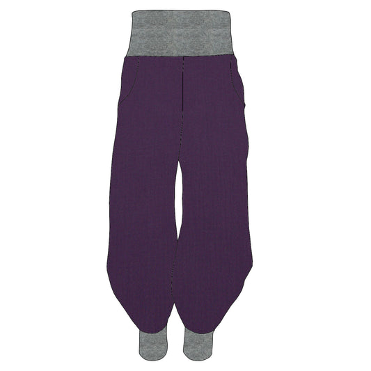 Damen Pumphose Yogahose Musselin Lila