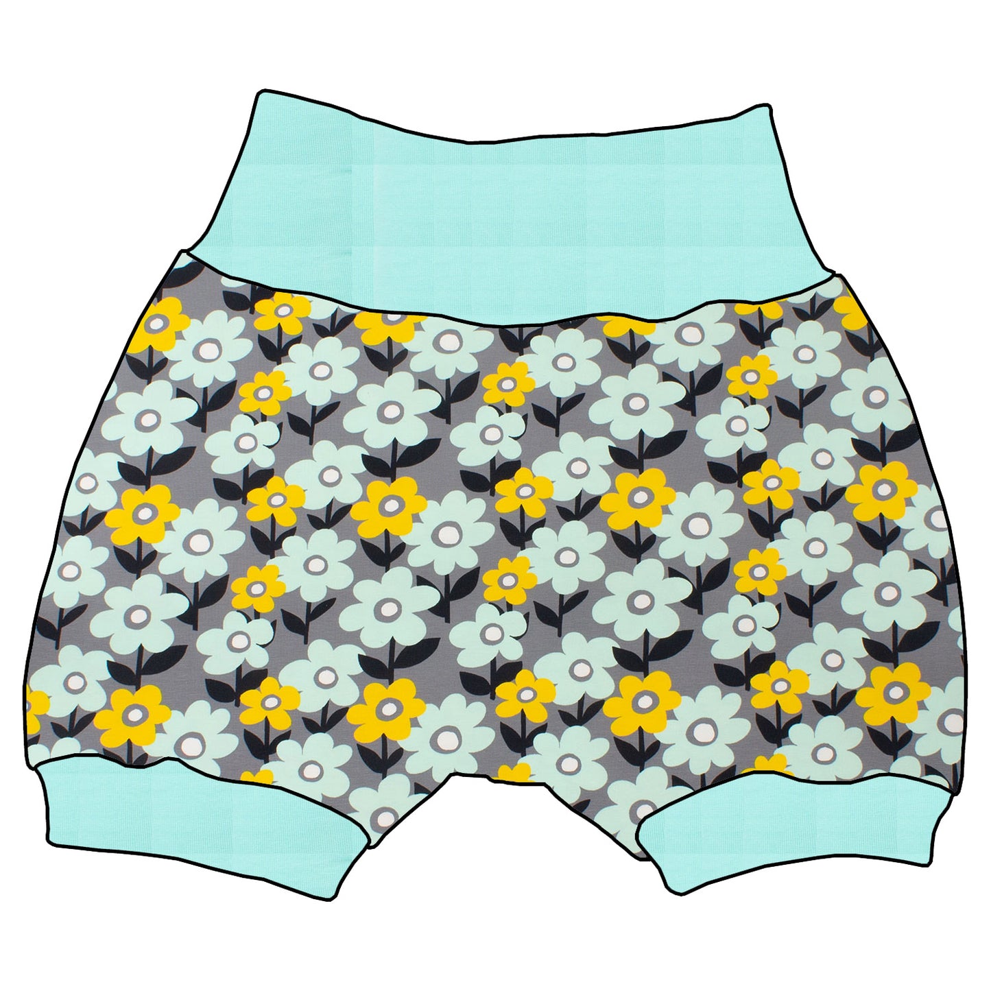 Kinder Shorts Retro Blumenwiese