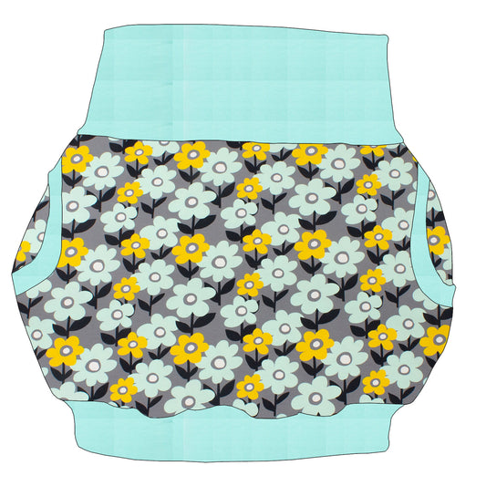 Damen Ballonrock Retro Blumenwiese