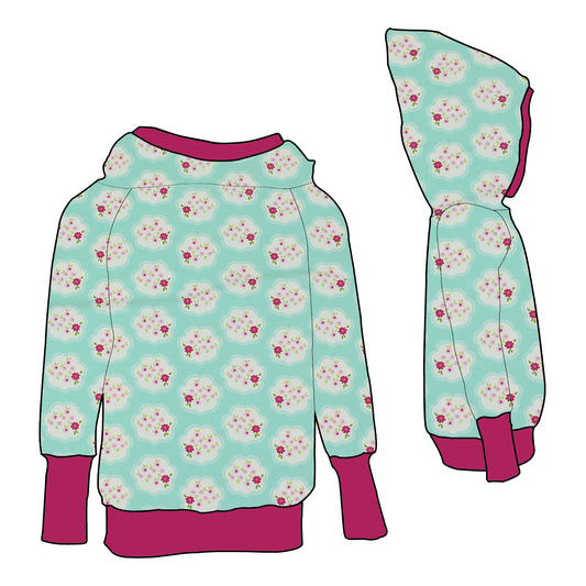 Kinder Retrohoodie Blümchen