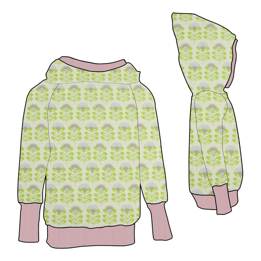 Kinder Retrohoodie Kleine Blumen