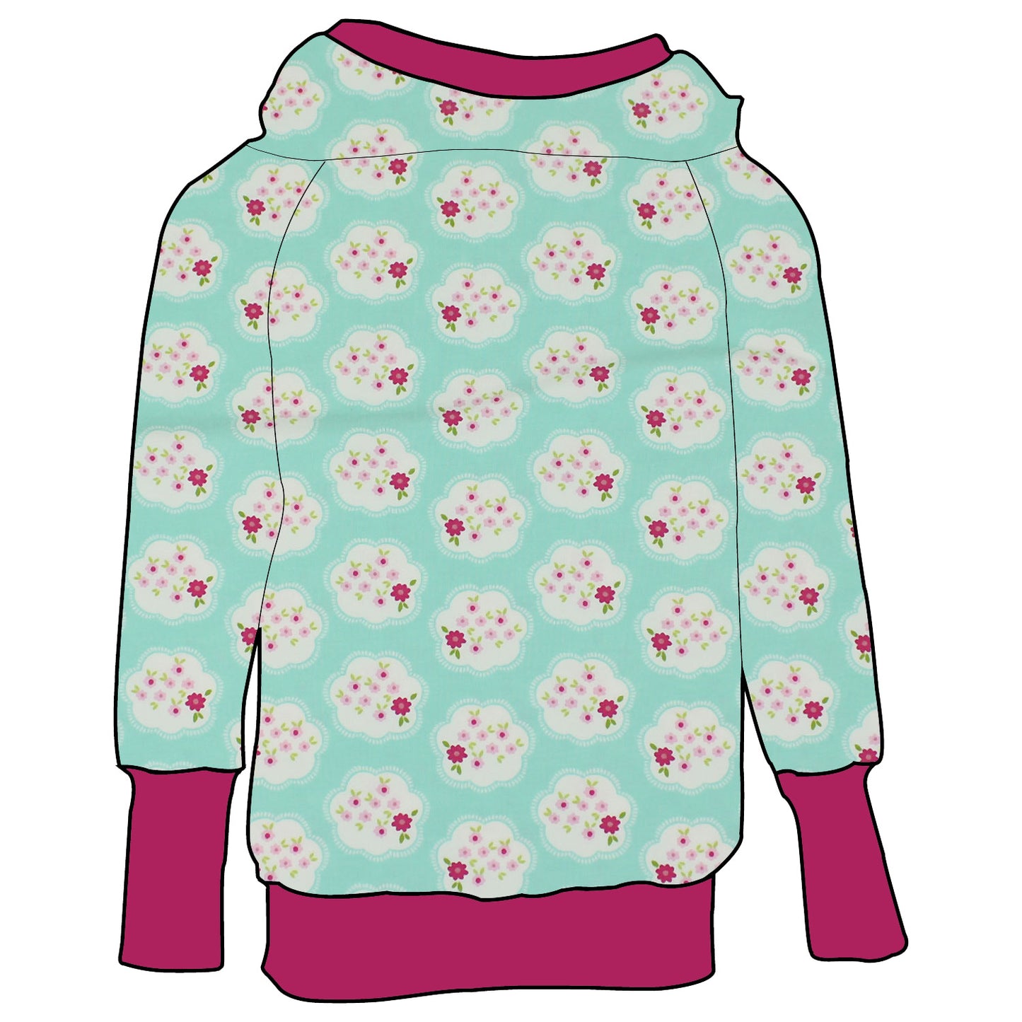 Kinder Retrohoodie Blümchen