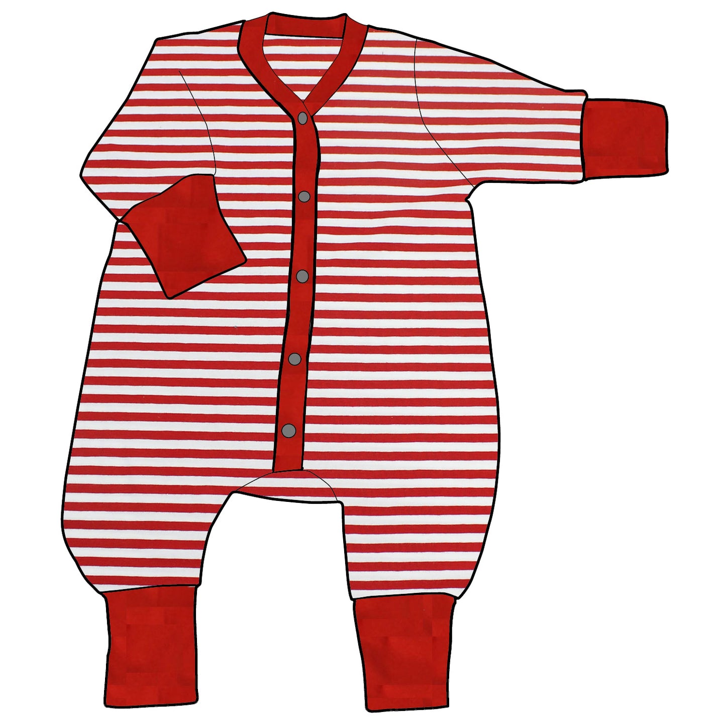 Kinder Einteiler Jumpsuit Rote Ringel