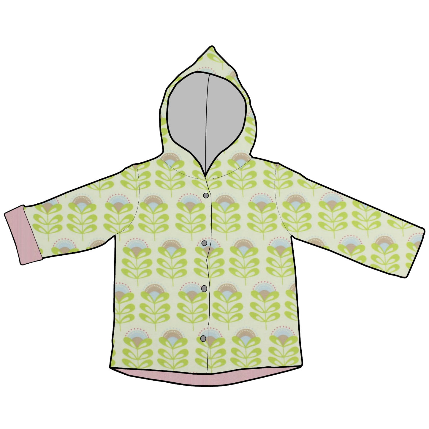 Kinder Wendejacke Übergangsjacke Kleine Blumen