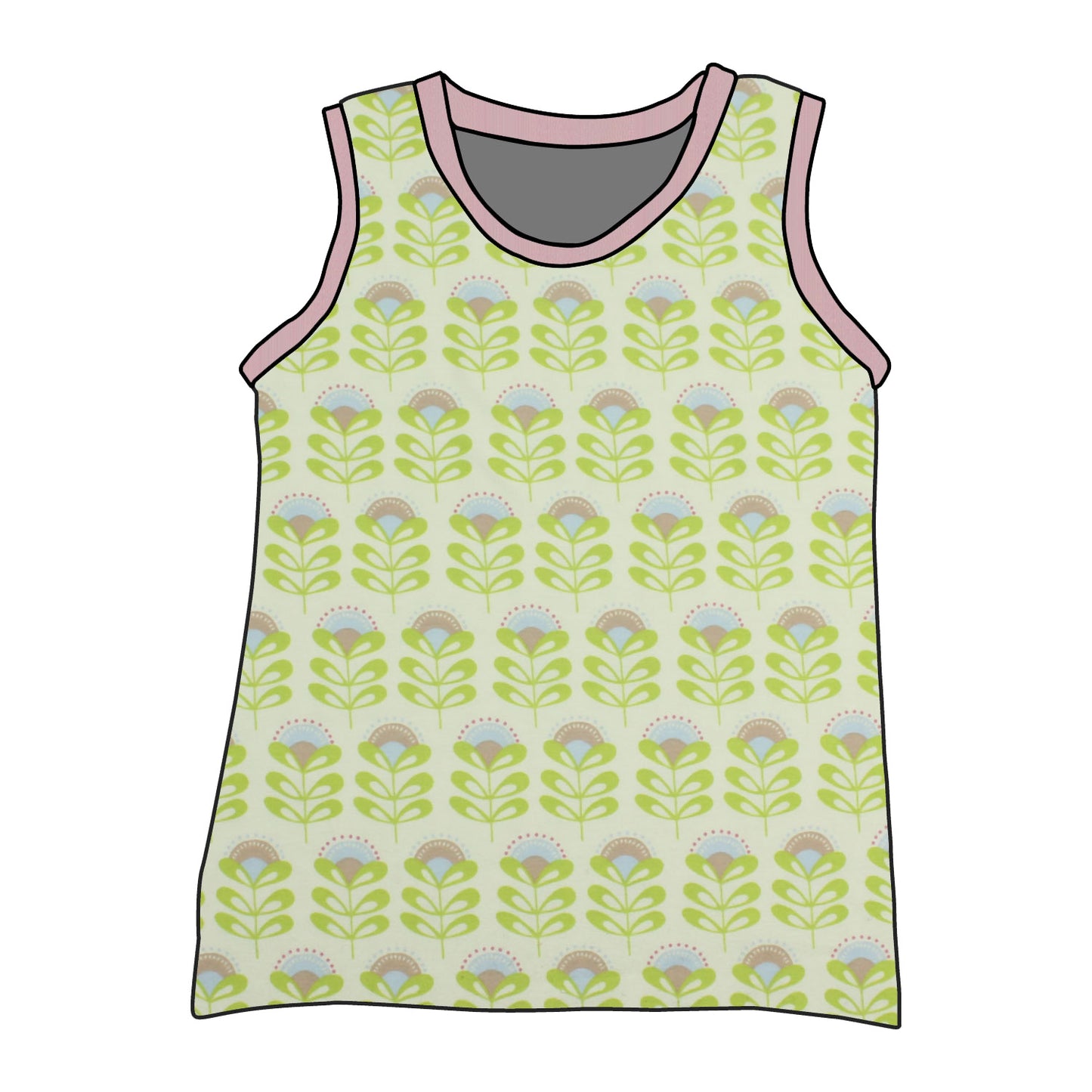 Kinder Unterhemd / Tanktop Kleine Blumen