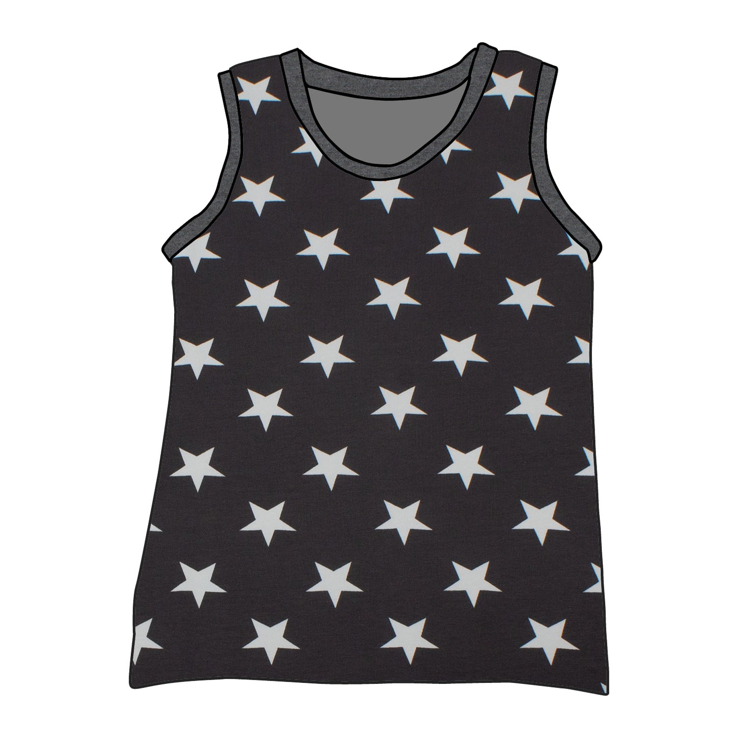 Kinder Unterhemd / Tanktop Sterne grau