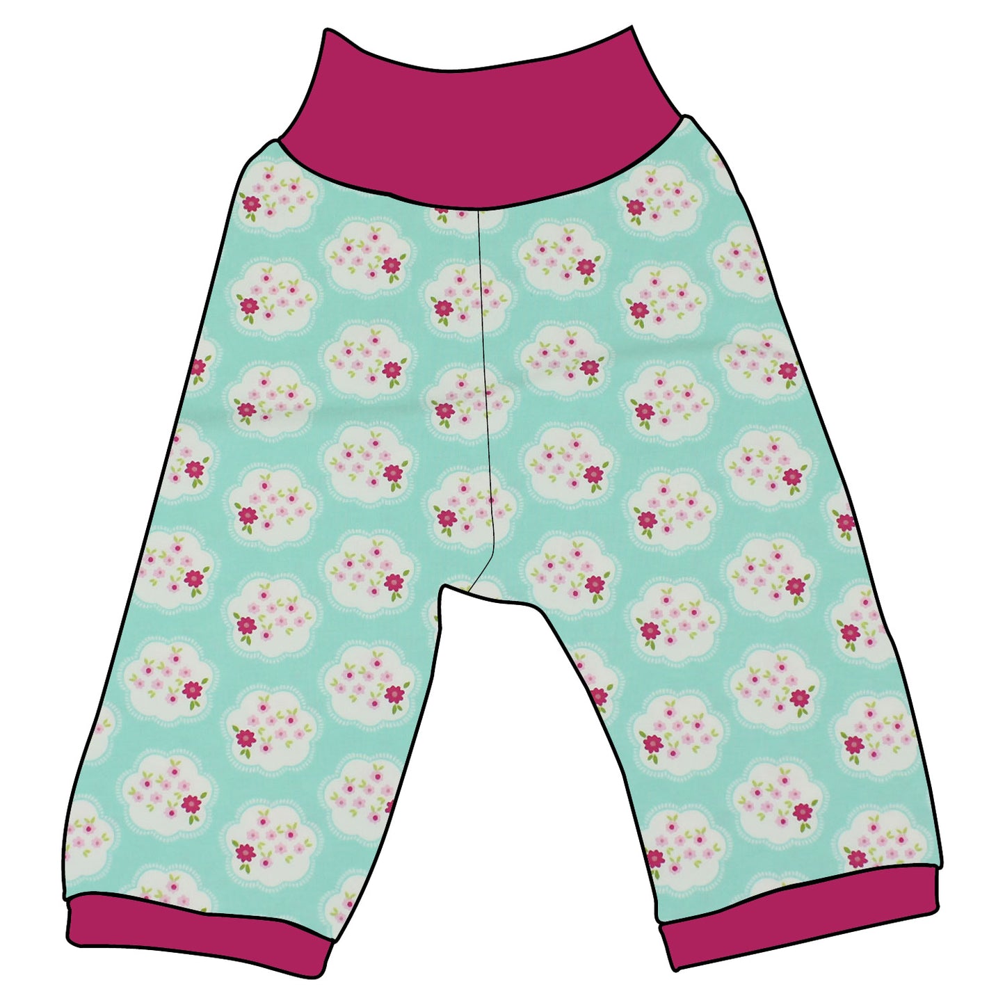 Kinder 3/4 Caprihose Sommerhose Blümchen