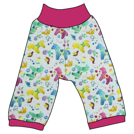 Kinder 3/4 Caprihose Sommerhose Bunte Pferde