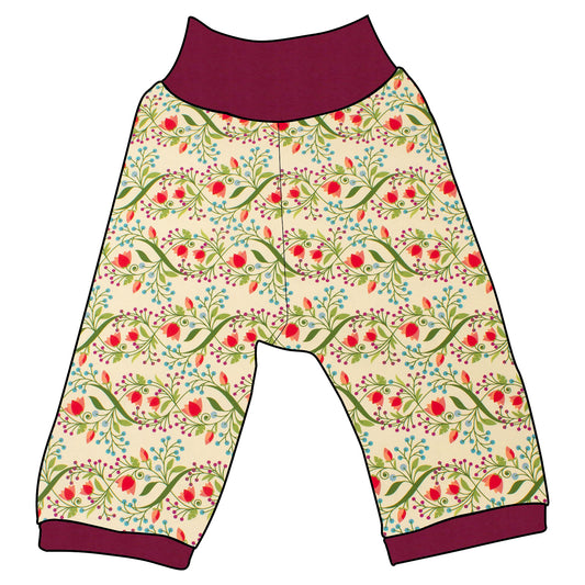 Kinder 3/4 Caprihose Sommerhose Blumengarten