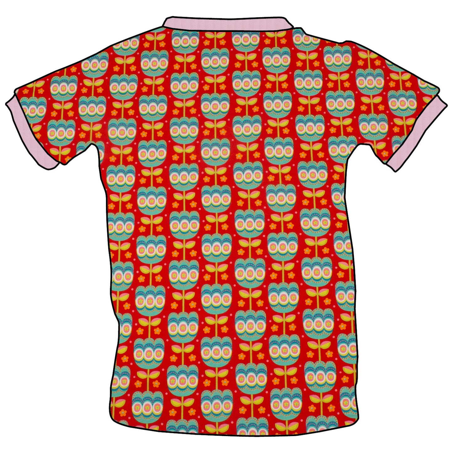 Kinder T-Shirt Retro Tulpen rot