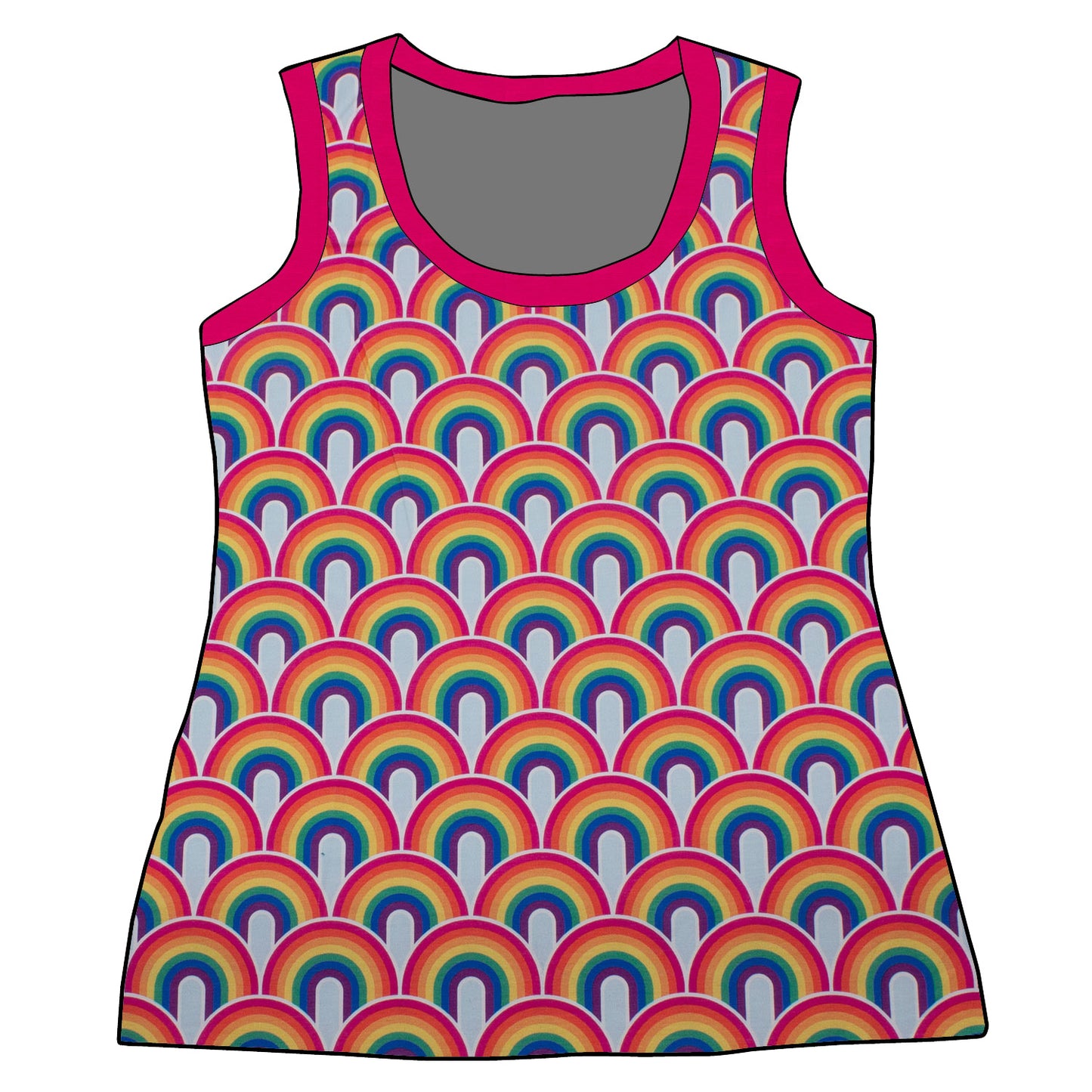 Damen Tanktop Regenbogen bunt