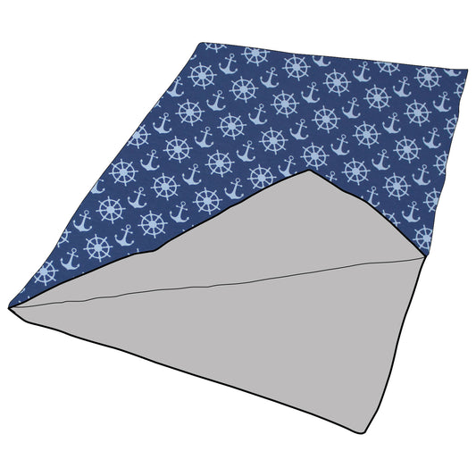 Kuscheldecke / Schmusedecke Anker Steuerrad blau