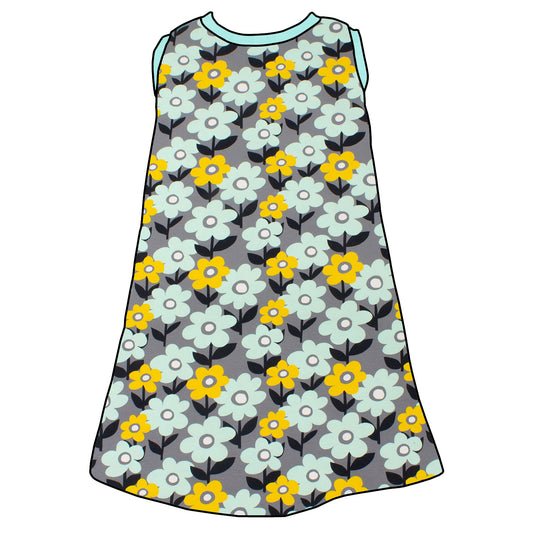 Kinder Trägerkleid Retro Blumenwiese