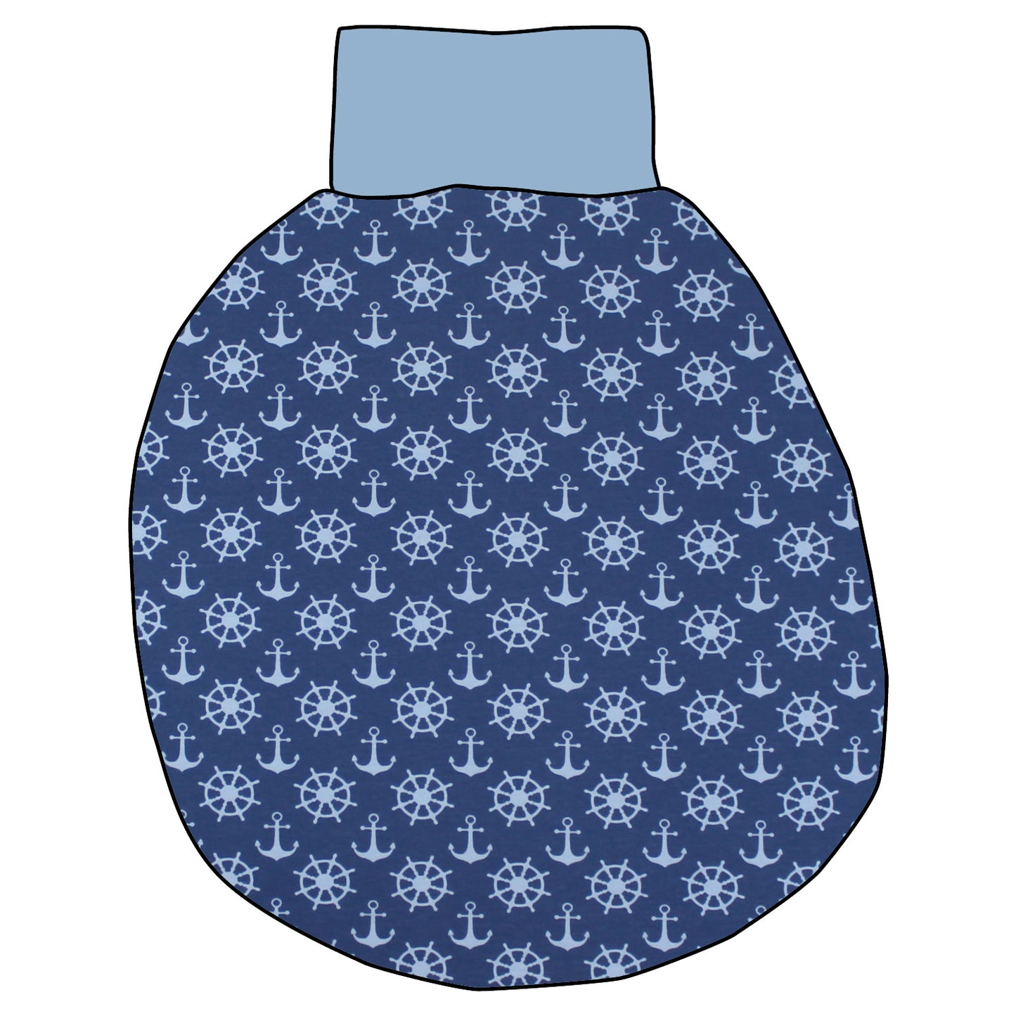 Pucksack / Strampelsack Anker Steuerrad blau