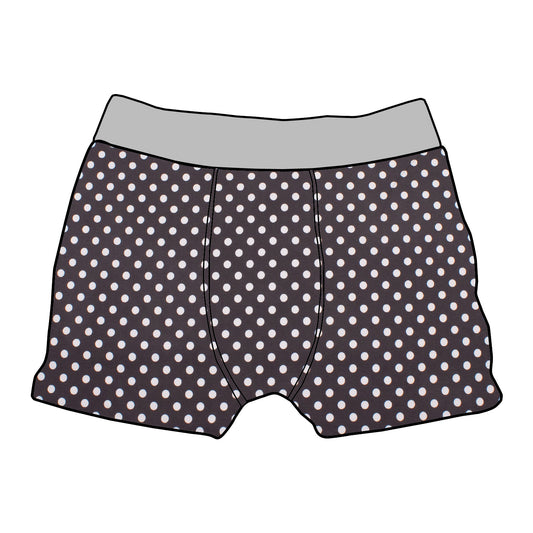 Kinder Boxershorts Punkte dunkelgrau