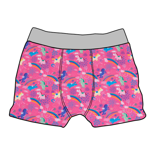 Kinder Boxershorts Regenbogen Einhörner