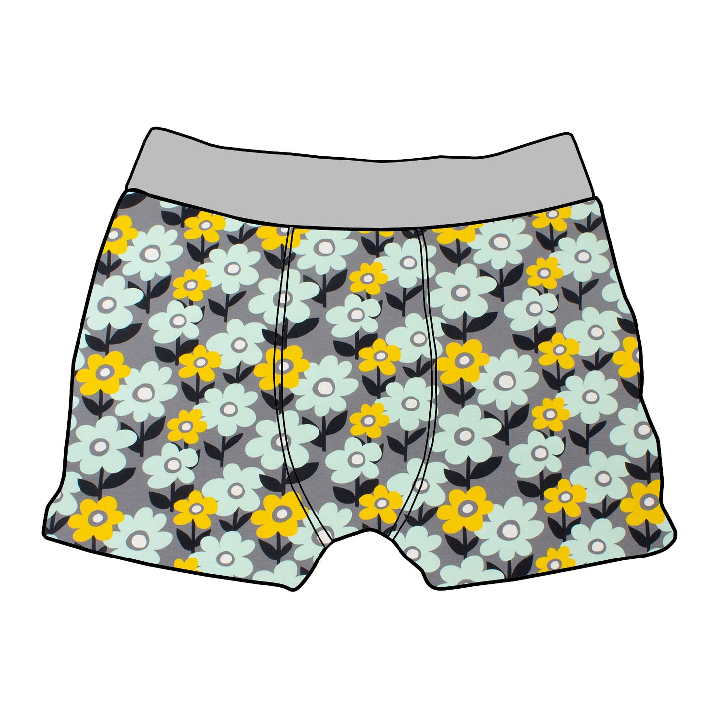 Kinder Boxershorts Retro Blumenwiese