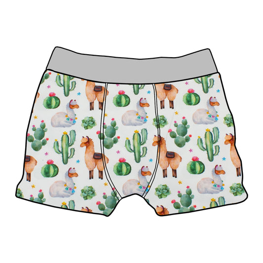 Kinder Boxershorts Lama und Kaktus