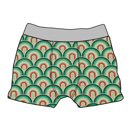 Kinder Boxershorts Regenbogen grün