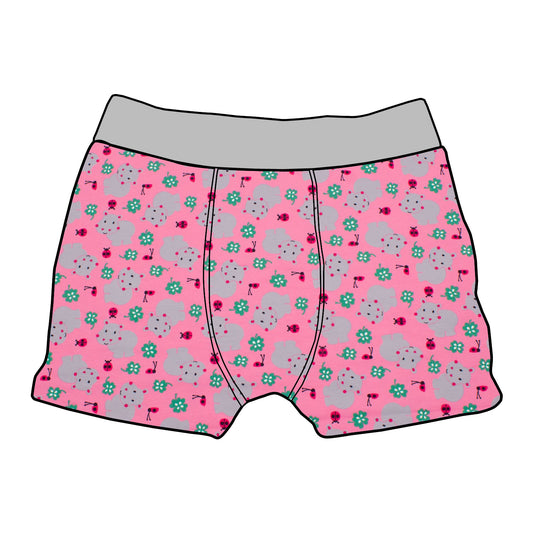 Kinder Boxershorts Nilpferd rosa